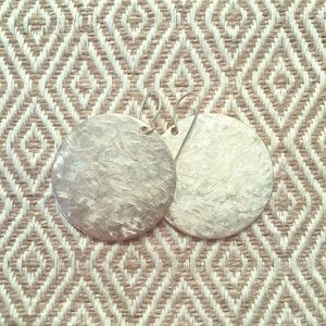 Silver circle disc earrings